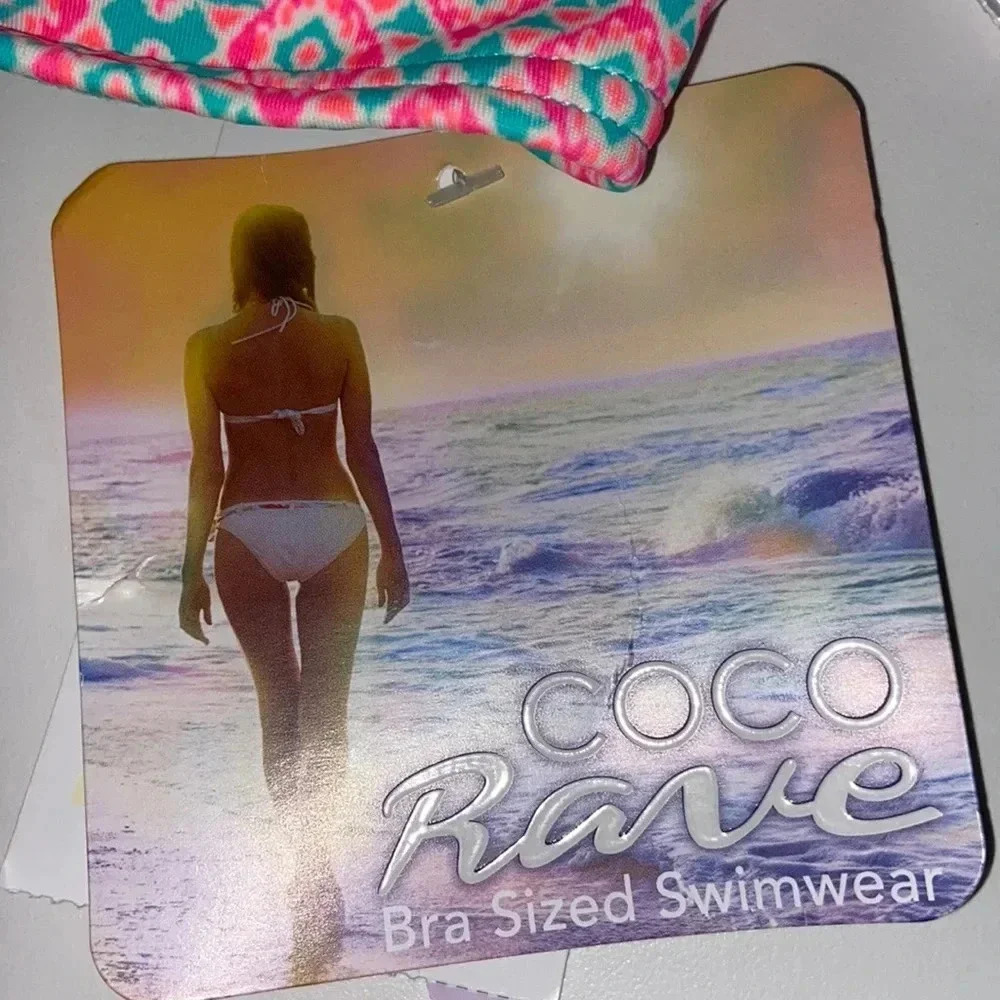 NWT 32C Coco Rave push up removable strap‎ ruched middle bikini top - Picture 8 of 8